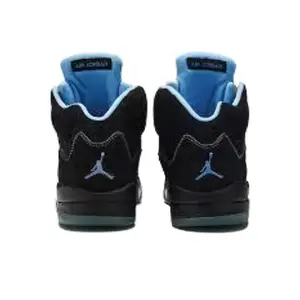 Unisex Brand New Sealed Retro Basketball Sneakers with Original Shoe Box Soft Black Suede Light Blue Interior Ice Transparent Outsole Fashion Streetwear All Season Daily Casual Footwear