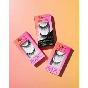 Self-Adhesive Eyelashes Trio | Lilly Lashes 3D Faux Mink | No Glue Needed, Body Heat Activated