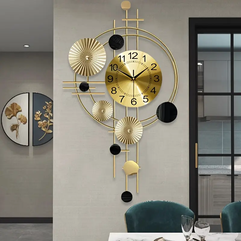 Nordic Modern Wall Clock, Minimalist Creative Nursery Decorative Hanging Clock, Home Decor Silent Art Light Luxury Wall Clock, Room Decor, Living Room Decor, Nursery Decor (Split Design)