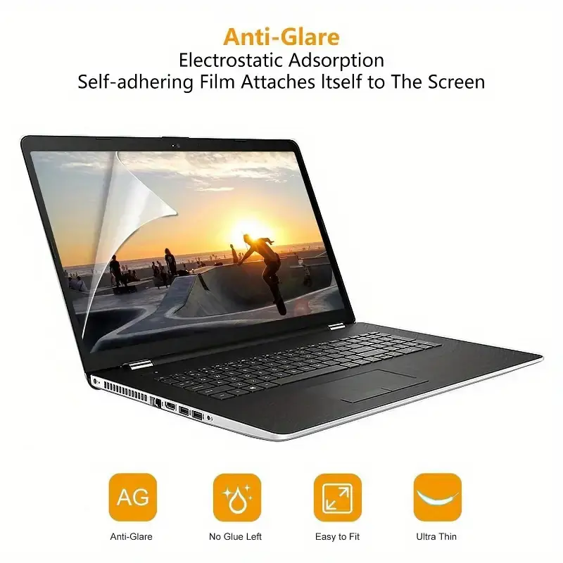 2pcs 15.6inch Laptop Protective Screen Protector for Hp Dell Asus Samsung Lenovo, 5h Hardness Tempered Glass, Electrostatic Adsorption Scratch-Resistant, Sticker