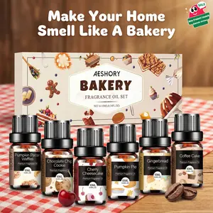 Aeshory Bakery Essential Oils Set 6x10ML Dessert Fragrance Oils for Diffusers & Candle Making Pumpkin Pie Coffee Cake Gingerbread Cherry Cheesecake Scents