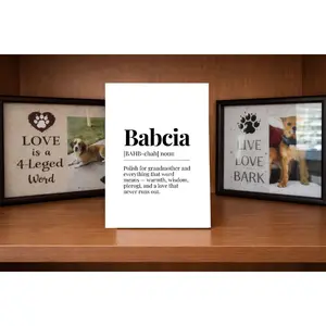 Babcia Definition MDF Decor Plaque - 4x6 Gift-Ready Sign with Box, Pl8crafted Home Decor Accent