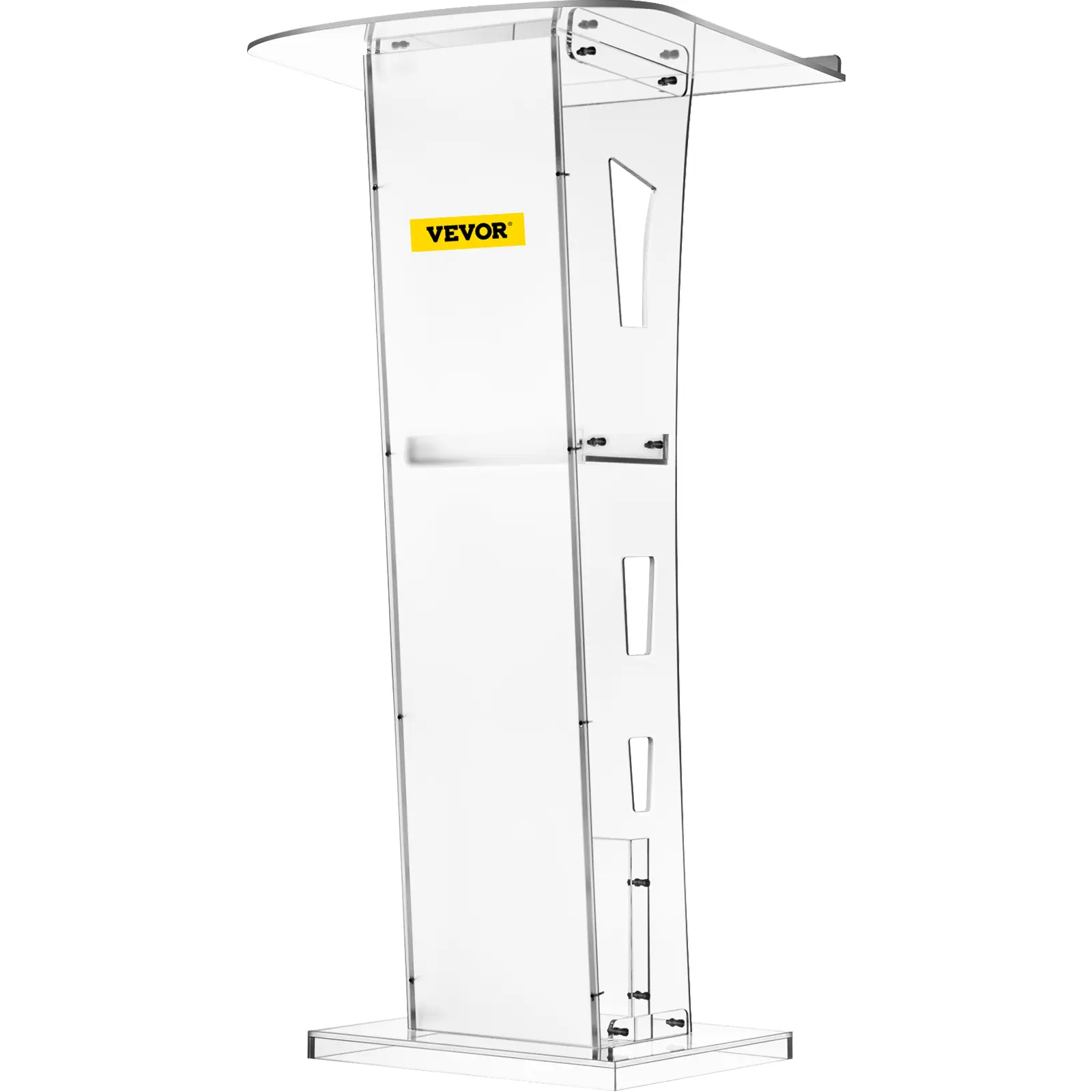 VEVOR Acrylic Podium 45\" Tall Plexiglass Podium 26.8\"x15\" Table Acrylic Pulpits for Churches with 8 mm Thick Acrylic Board Acrylic Podiums and Lecterns Design for Lecture Recital Speech & Presentat
