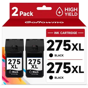 275XL PG-275XL Black Ink  Replacement for  275 275XL PG-275 PG275XL Black Ink High Capacity compatible for PIXMA TR4720 TR4700 TR4722 TS3522 TS3500 TS3720 Printer Ink (2 BK)