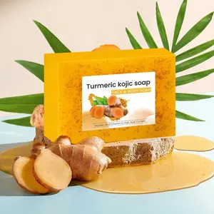 Turmeric Hyaluronic Olive Shea Soap Deep Cleansing Skin Soap, Moisturizing Hydrating Nourishing Soap for All Skin Types, Body Wash & Cleansers for Women & Men, Turmeric Soap Bar