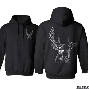 Whitetail Buck Hoodie – Hand-Drawn Deer Antler Art for Outdoor and Hunting Life – Ideal for Campfires, Fall Season & Country Style Lovers