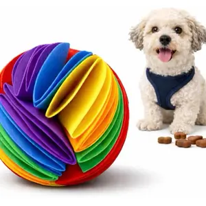 PUPio Rainbow Snuffle Ball - Interactive Multi-Layered Puzzle Ball with Hidden Treat Pockets for Mental Stimulation & Anxiety Relief in Dogs