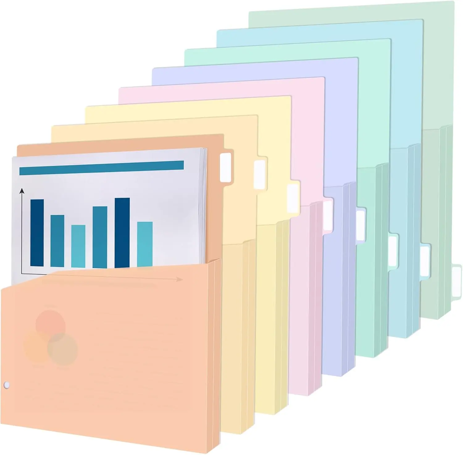 GISGFIM 24Pcs Expanding Binder Dividers with 1/4" Expand Pockets, 3 Sets 8 tabs Multicolor Dividers for 3 Ring Binders, Office School Business Home Use
