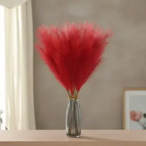 20pcs Pampas Artificial Reed Decor, Natural Elegant Simulated Texture, Window Display Wedding Party Decoration, Cafe Living Room Bedroom Flower Arrangement, Artificial Plants, Faux Plants