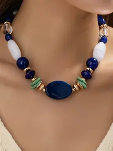 Boho Classic Sexy Elegant Fashion Geometric Irregular Beaded Necklace for Women, Perfect for Parties and Daily Wear, Jewelry Accessory, Fashionable Accessory