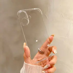 Transparent borderless mobile phone case for iPhone 16 pro max heat dissipation 13 creative 15 pro fashion 15/14 pro maxr high-end 13 hard protective cover 12
