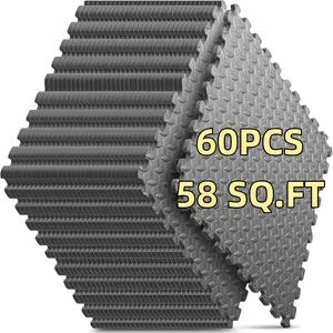 16 20 48 60pcs Thick Foam Floor Tiles 11.8x11.8in Non-Slip Waterproof for Home Gym Yoga Weightlifting