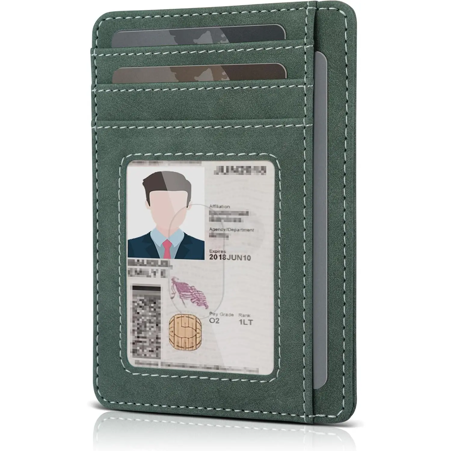 Slim wallet for men, minimalist front pocket RFID blocking leather wallet credit card holder for men & women