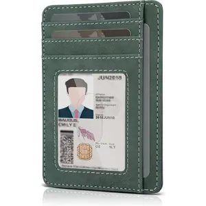 Slim wallet for men, minimalist front pocket RFID blocking leather wallet credit card holder for men & women