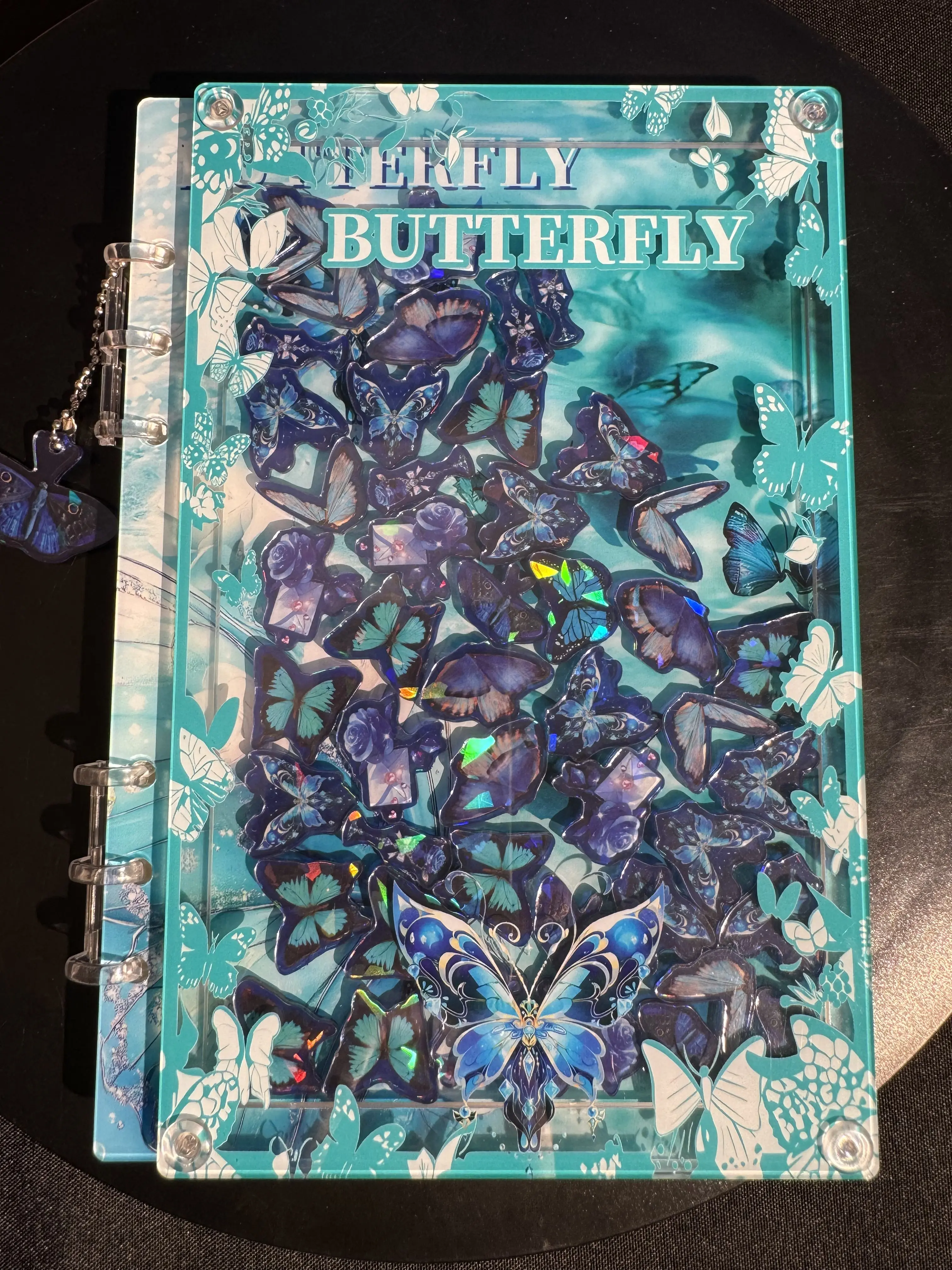 Butterfly A5 Acrylic shaker notebook JOURNAL diy craft notebook Cute DIY Journal for Girls 3D Glitter Notebook Cute DIY Notebook
