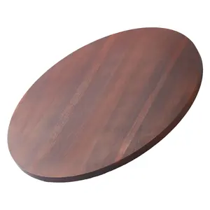 VEVOR 24 in Wood Lazy Susan Turntable,  360° Rotation Round Clear Tabletop Rotating Tray, Acacia Wood Dining Table Centerpiece, Smooth and Silent Spin, for Family Gatherings, Banquets and Weddings