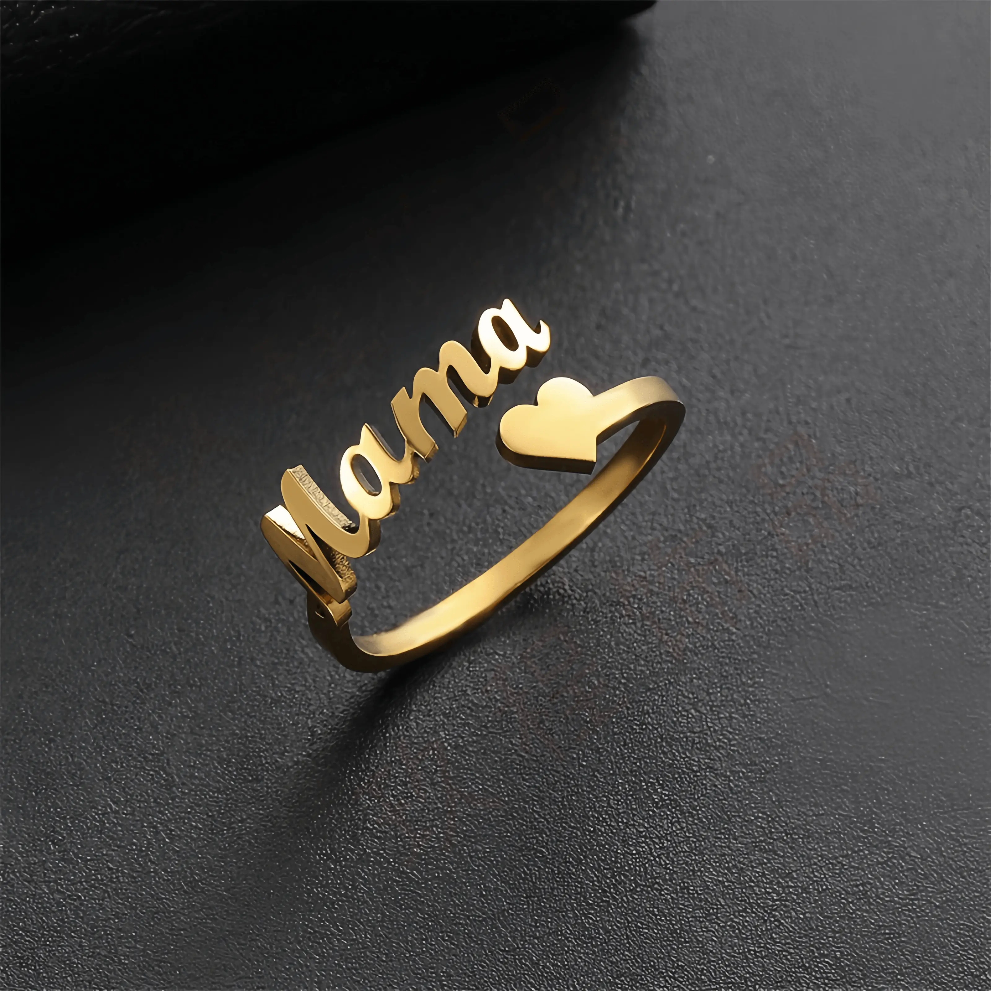 Engraved stackable name ring for women, dainty gold silver rose gold custom jewelry. A chic 4th of July gift idea, summer essential accessory, or a unique sentimental present for best friend, mom, or a self-love treat.