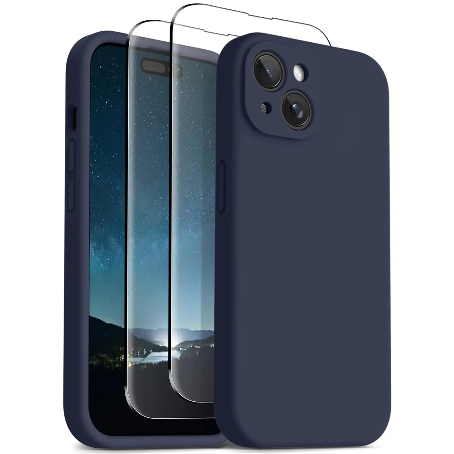 OTOFLY MagSafe Compatible Protective iPhone 15 Casing (6.1 in), Soft Silicone Shockproof Anti-Scratch Full Body Phone Accessory with 2 Screen Protectors & 1-Year Warranty