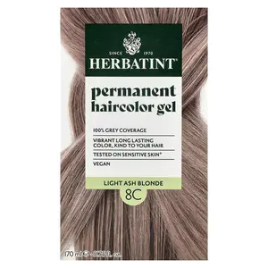 Herbatint Permanent Haircolor Gel, 8C Light Ash Blonde, 5.75 fl oz (170 ml)