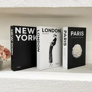 Modern Foldable Fake Book Set, 3 Counts/set City-Theme Design, Soft Fabric Decorative Photography Props for Home Decoration, Home Decor Ornaments