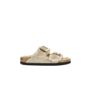 BIRKENSTOCK Arizona Shearling Sandal in Taupe