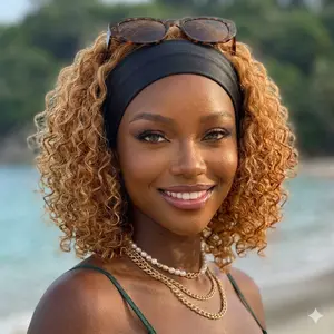Ronashow 100% Human Hair Headband Wig Ice Silk Band Glueless Wig Wear And Go Beginner Friendly Breathable Natural Black Women Wig