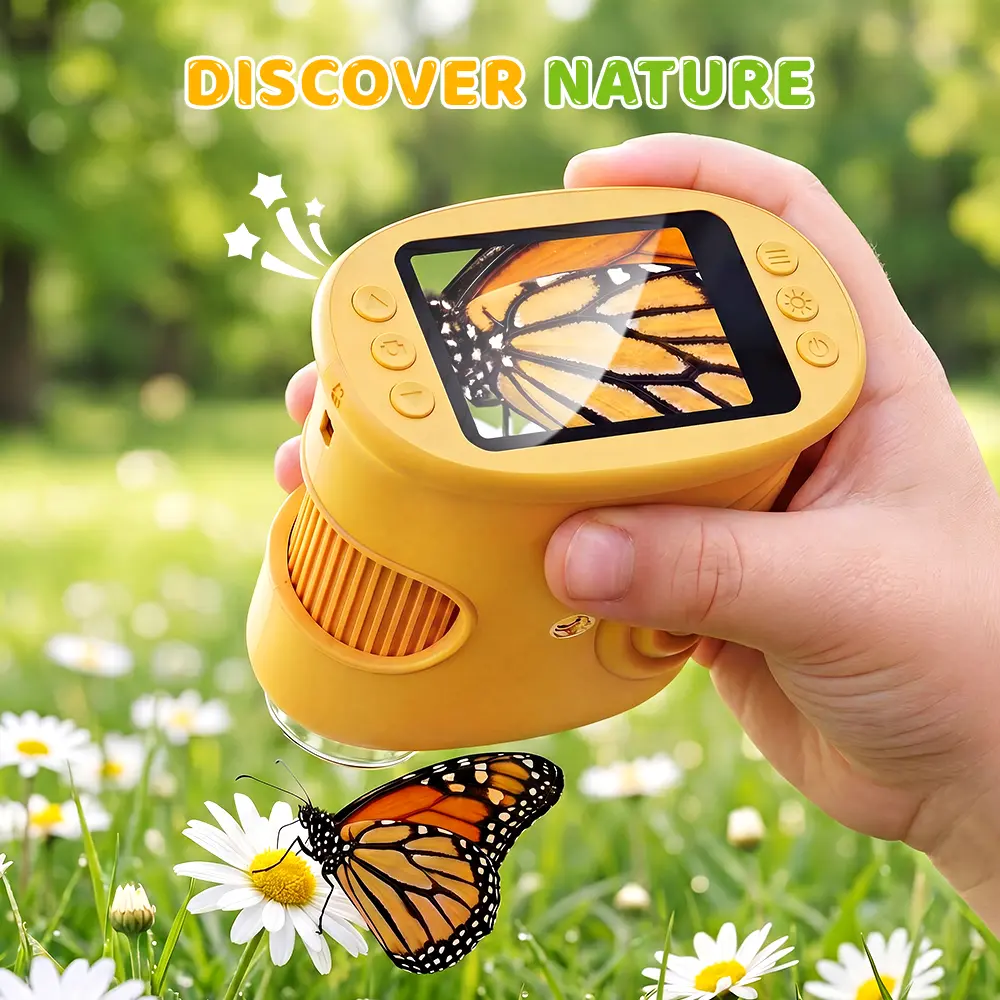 [DealsForYouDays]1000X Handheld Digital Microscope with 4K 2'' IPS Screen, USB-Powered Portable Microscope for Kids & Students, Educational Science Toy, STEM Toy & Educational Gift for Boys & Girls Ages 3–12