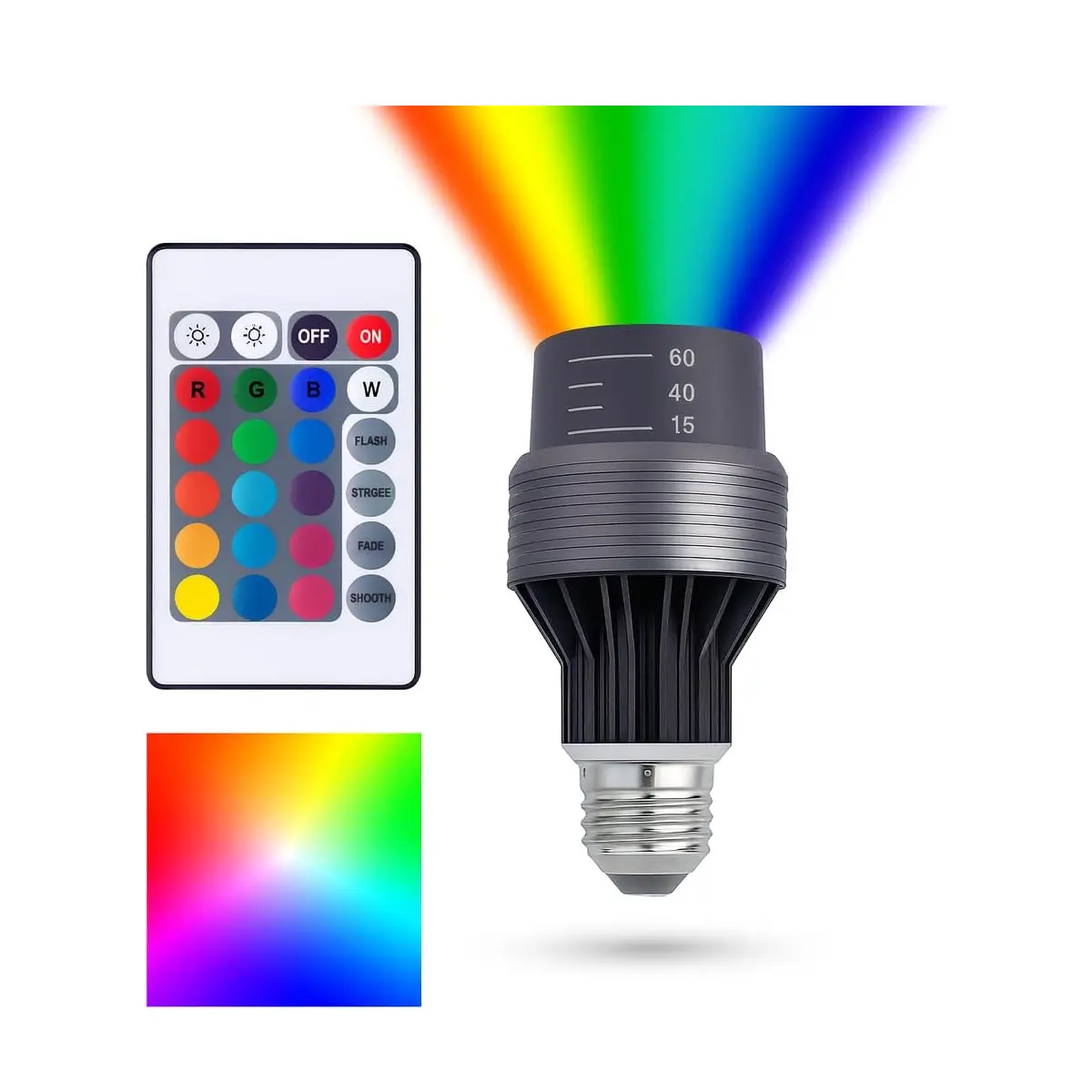 RGB LED Spotlight Bulb with Remote | Adjustable Beam Angle | Dimmable PAR16/PAR20 Light for Home Déco Rgb Lighting Colorful Lighting Rgb Multicolored Light Smart Rgbw Lights