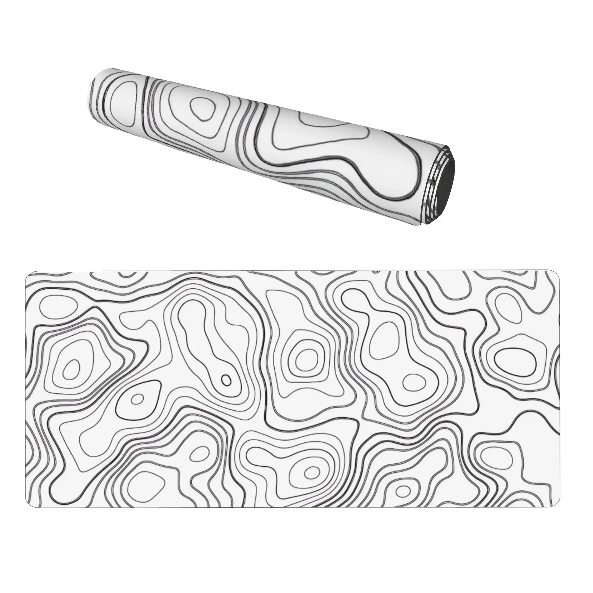 Topographic Extended Large Mouse Pad (40cmx90cmx3mm) - Non-Slip Base, Stitched Edge, Wear-Resist Gaming Mousepad for Gamers/Offices, Compatible with All Mice/Kbds, Long Computer Keyboard Mat