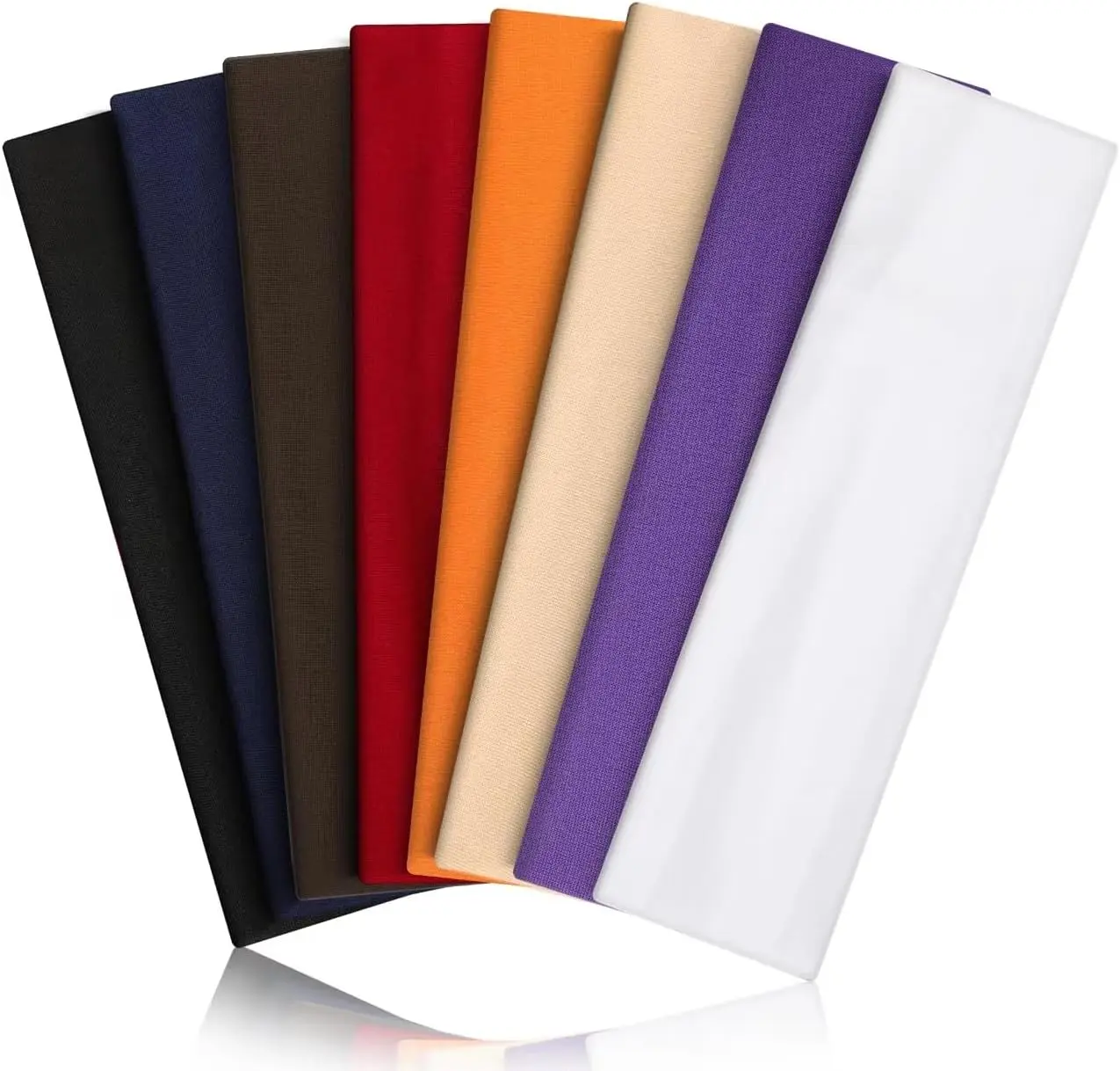 8PCS Sweat Wicking Stretchy Headbands - Non-Slip, Elastic, Soft, Lightweight Perforated Fabric Widening Fit Yoga Headbands for Women Workout Gear