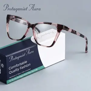 Protagonist Aura Ultra Light Durable Reading Glasses, Tortoiseshell Cat Eye Frame, Anti Blue Light & Uv400, All Day Comfortable Wear