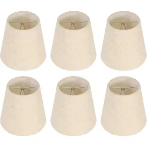 Clip-on Bulb Small Lamp Shades, Set of 6 Mini Linen Lampshades, 3.5x5x5.5in Replacement Small Lamp Shade for Chandelier Lamps