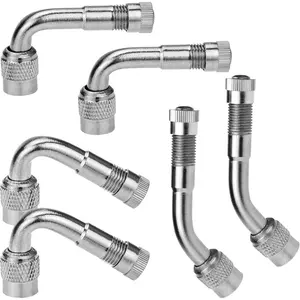 6-Pack Valve Stem Extenders, 45 Degree 90 Degree 135 Degree Schrader Tire Valve Extension Compatible for Dual Wheels Passenger Cars, RV, Stroller, Bicycles, Motorcycles and Trailers