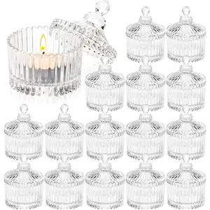 16 piece votive candle holders with lids tealight candle holders in bulk glass small candle holders for table centerpiece wedding home decor 268 x 165 clear