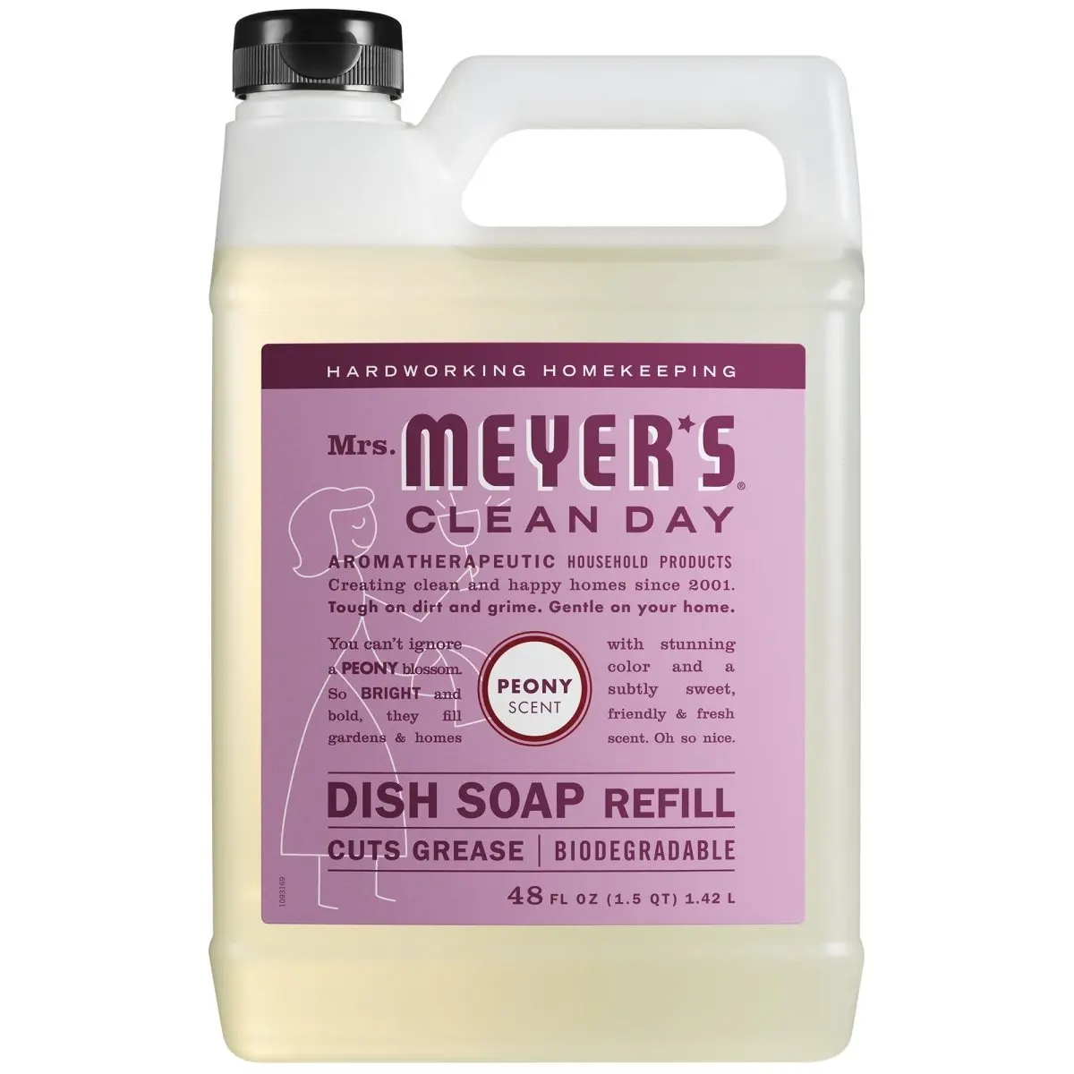 212 MAIN 48oz Concentrated Peony-Scented Liquid Dishwashing Soap Refill Jug - Cruelty-Free, Eco-Friendly, Biodegradable, Essential Cleaning Products, Household Supply (Not Tested on Animals)