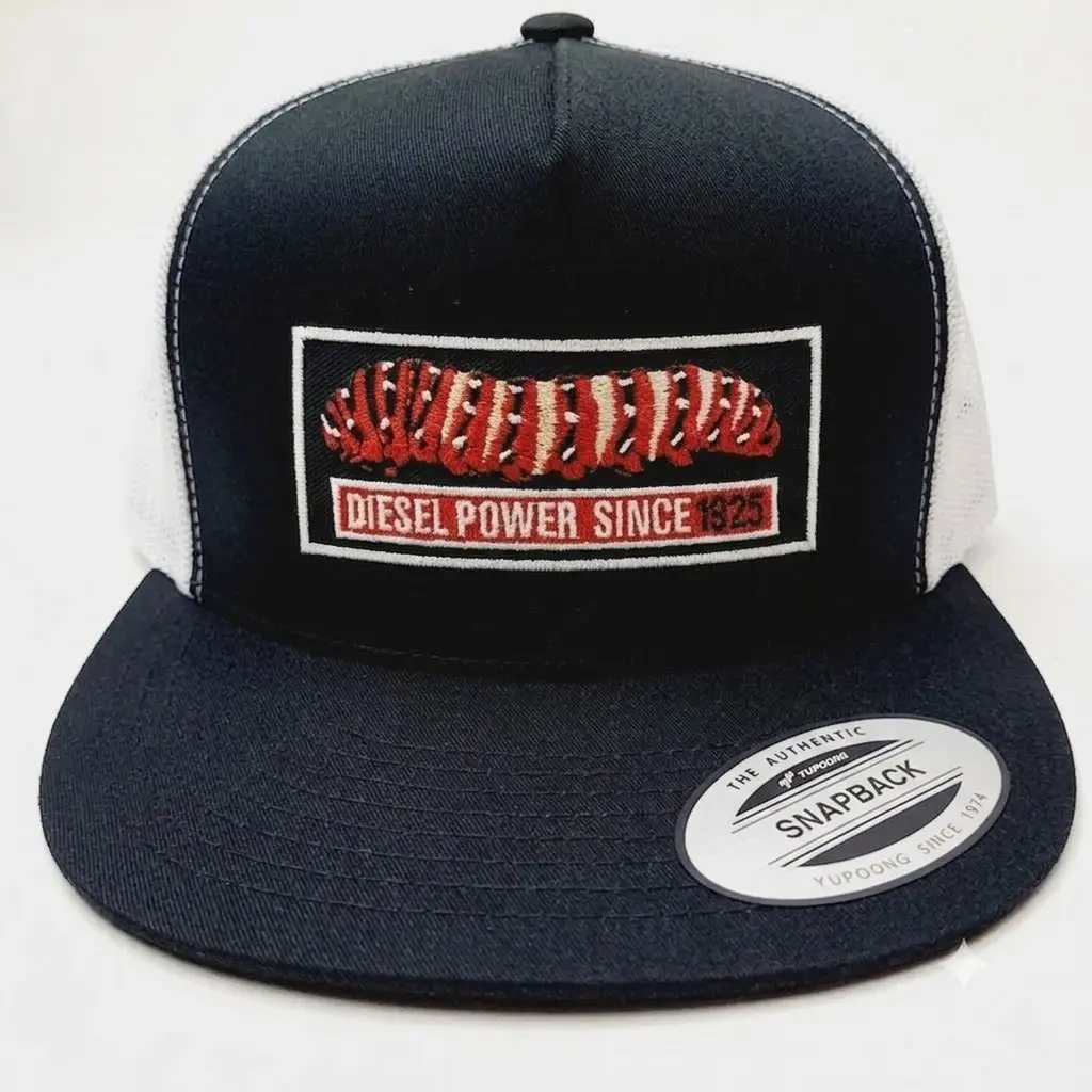 Caterpillar Embroidered Retro Hat Trucker Hat Many Colors Snapback Hat, Unisex Casual Street Style, Gift Idea For Her Him, Unisex Everyday Wear