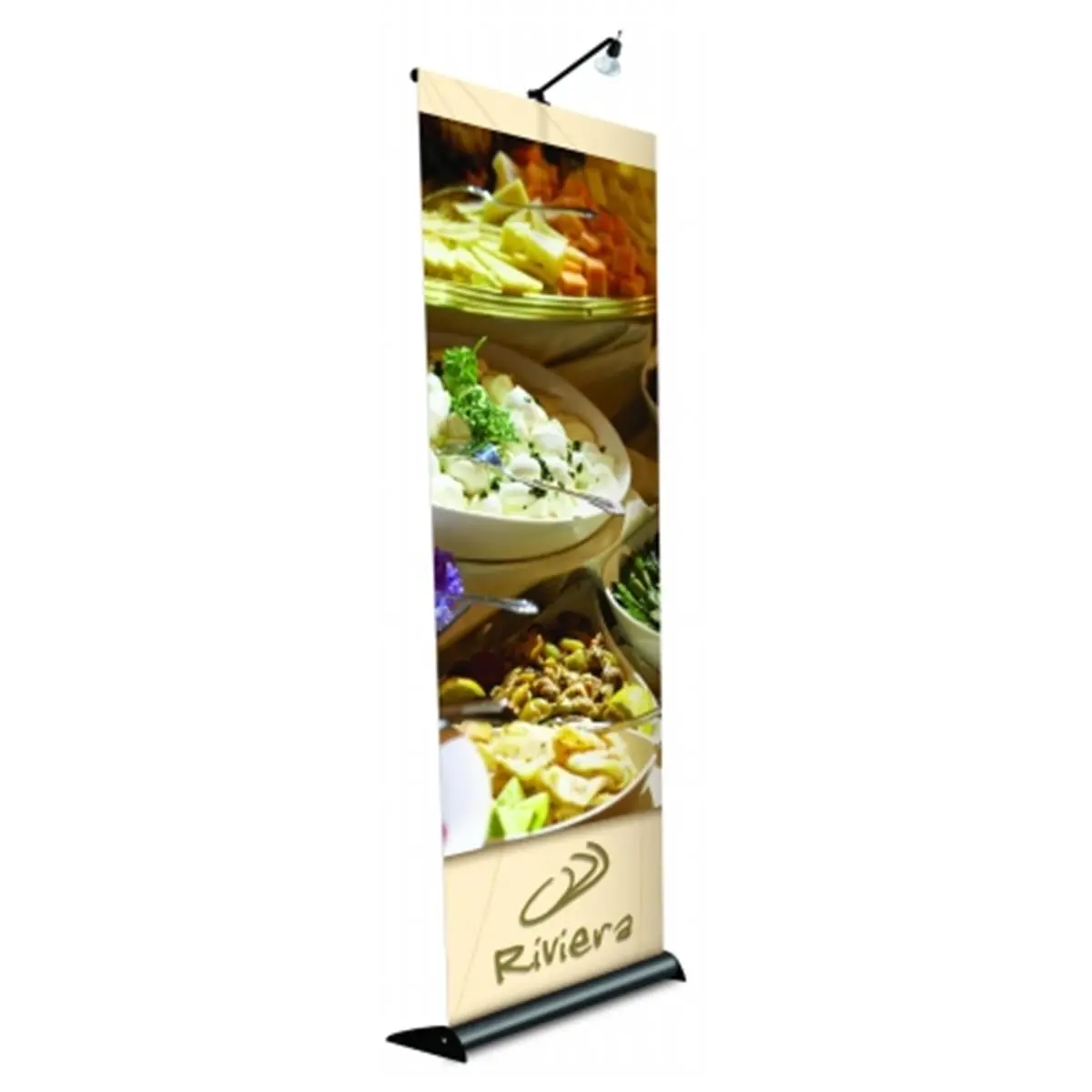 212 MAIN Retractable Banner Stand - 48 in. Single-Sided Mercury Black Aluminum Portable Setup, 36"-96" Adjustable Height Built-to-Last Travel Stand for Office Presentations, Office Stationery Suppliers