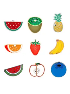 1pc Creative Fruit Brooch: Watermelon, Strawberry, Apple, Banana, Pineapple, Kiwi - Enamel Pin