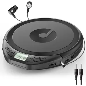 Portable CD Player with Earphones,CD Discman for   with Anti-Skip Shockproof Protection,Personal Discman CD  Player with LCD Display Support PROG Memory Function