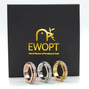 3-Pack Anti-Anxiety Spinner Rings | Stress Relief & Fidget Toy Gift | Titanium Steel Comfort Fit | Perfect Christmas & Anniversary Gift for Couples
