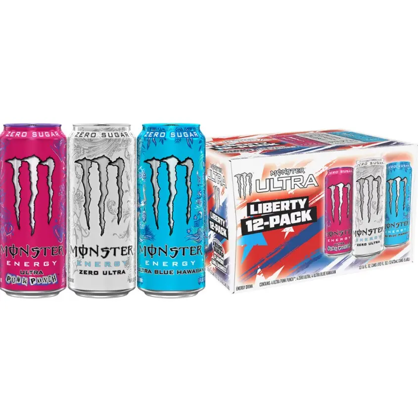 Monster Energy Ultra Variety Pack, Liberty, Sugar Free Energy Drink, 12 Pack 16 Fl Oz Monster Energy Ultra Variety Pack, Liberty, Sugar Free Energy Drink, 12 Pack 16 Fl Oz