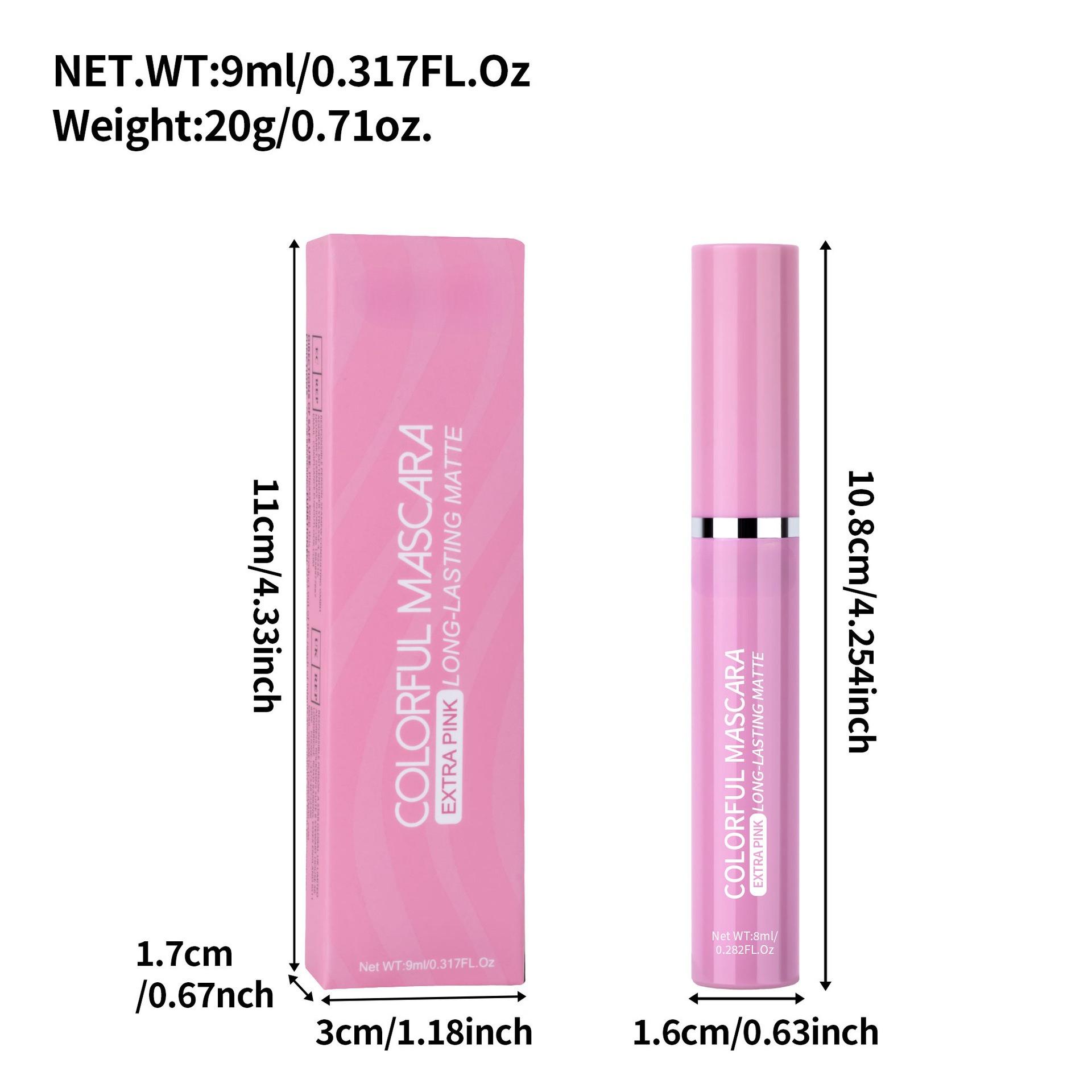 Women's 4-Color Colored Mascara Multi-Pack Set (Pink, Blue, Purple, Brown) - Waterproof, Long-Lasting, Smudge-Proof, Clump-Free, Featherlight Volumizing Tubing Mascara with Doll Eye Effect, Compact Travel-Friendly Cosmetic, Ideal for Daily Makeup, Gifting