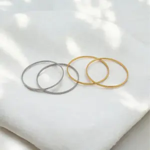 FWJ - STAINLESS STEEL JEWELRY - 3MM PLAIN BANGLE - 1 PIECE.