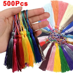 100-500Pcs 13cm Silky Tassels with Cord Loop Handmade Soft Flossy Bookmark Tassel for Jewelry Making DIY Craft Sewing Accessory