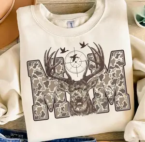 Deer Hunting Camo Mom Sweatshirt T-Shirt, Hunting Season Gifts, Deer Hunter Hoodie, Hunting Mama Shirt, Camo Hunting Shirt, Camouflage Sweater For Her