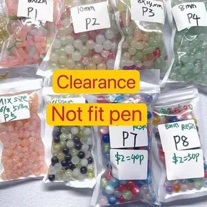 【A010】Daily Clearance Specials glass Beads resin beads acrylic beads not fit pens Final Sale mix colors for jewelry necklace bracelet making Diy Beading Accessories
