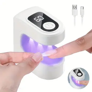 Portable Mini Nail Dryer Lamp, USB Rechargeable Nail Gel Curing Lamp, LED UV Nail Dryer with 2-Timer Settings, Ideal for DIY Manicure, Gel Nail Polish, DIY Nails & Nail Art, Perfect Gift for Girls, Nail Care
