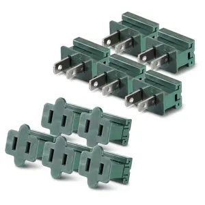 Vampire Plug SPT-1 Christmas Holiday Male Slip Plug, Green Zip Plug, Gilbert Plug, Slide Plug, Electrical Light End Plug for Xmas Holiday Party Outdoor Indoor