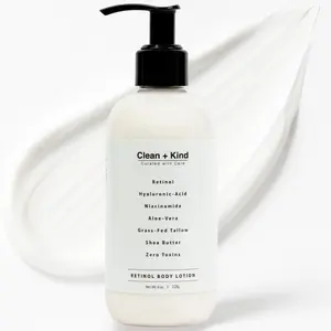 Clean + Kind Retinol Lotion with Aloe Vera & Jojoba for Radiant Skin Repair Hydrating Moisture Korean Inspired Formula