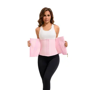 Body Shaper with Dual Belt Tummy Wrap Zipper Hook System for Extreme Control Gym Holiday Shaping Corset Compression Basic Minimalist